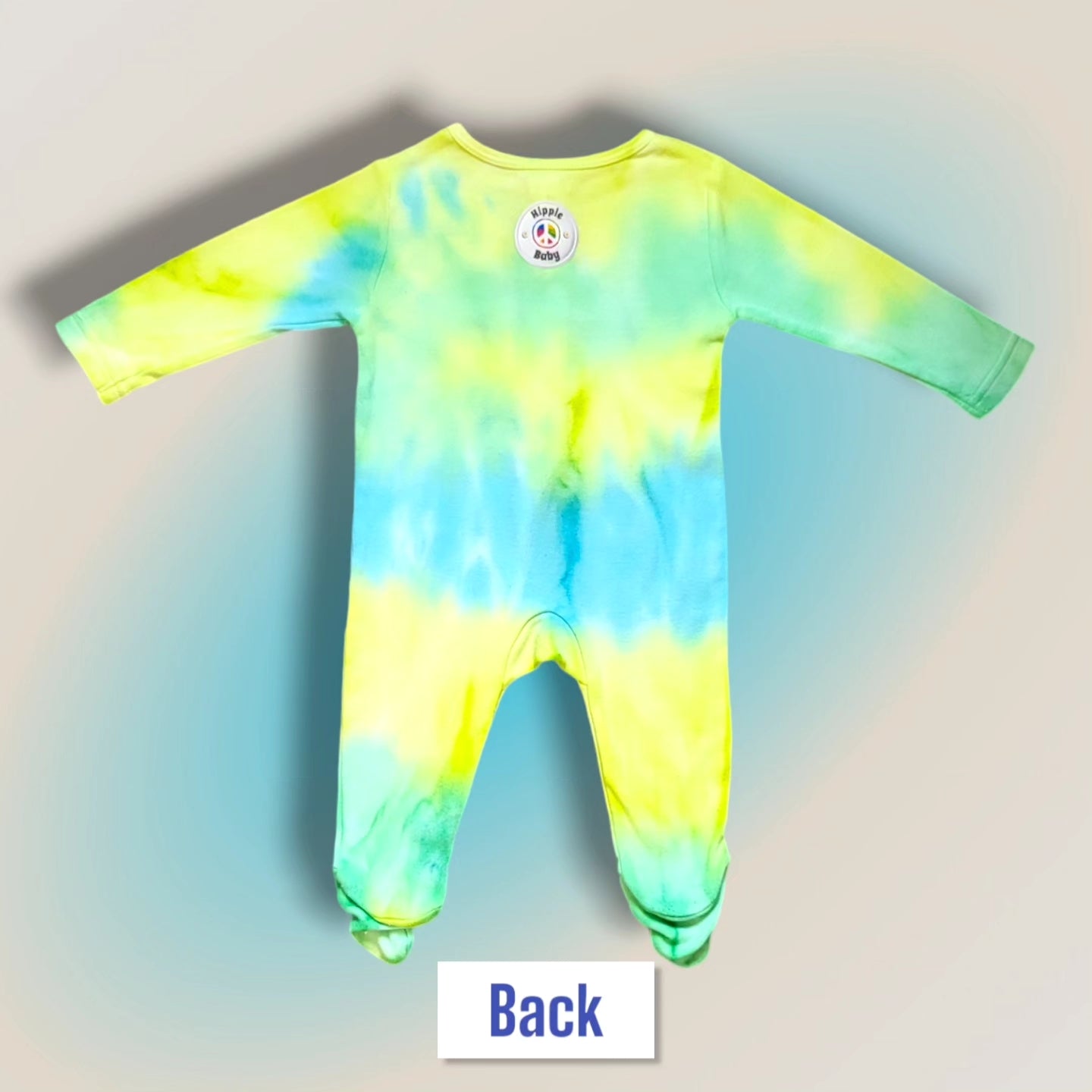 Tie-dye zip-up sleepsuit