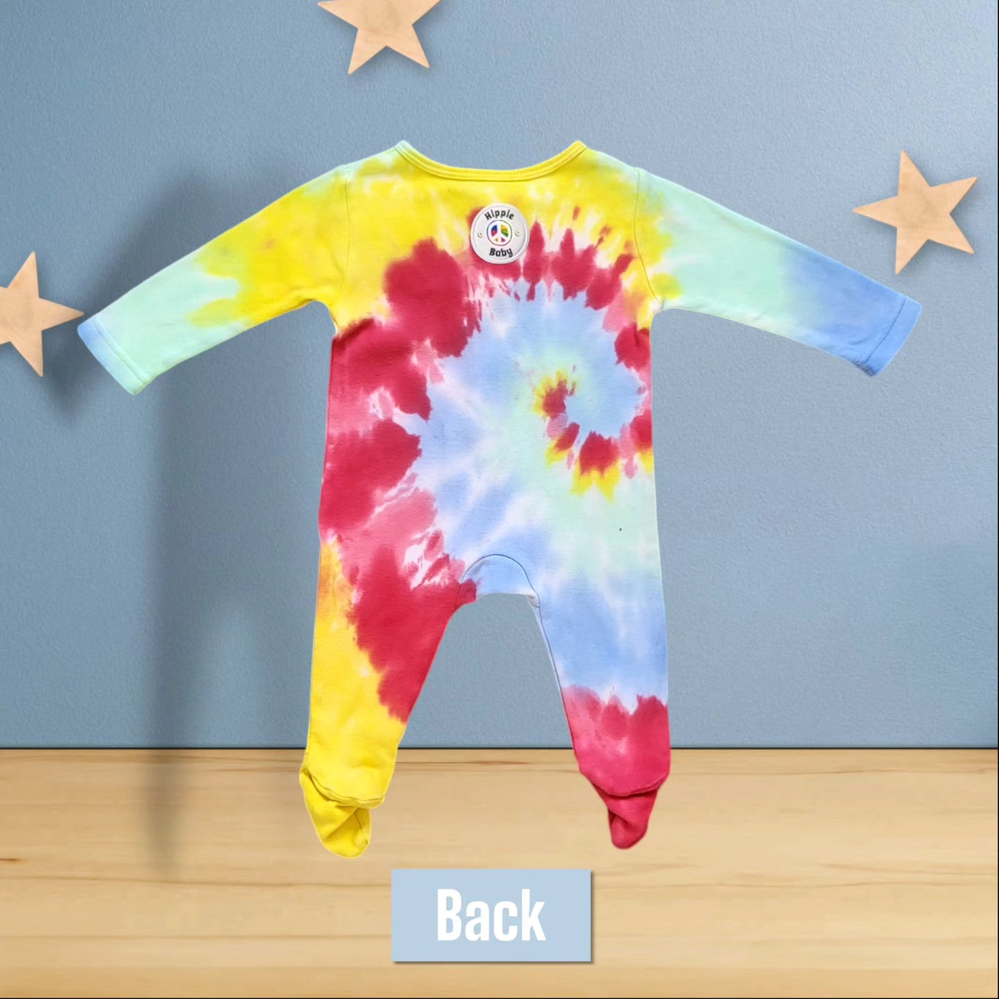 Tie-dye zip-up sleepsuit